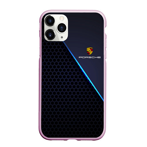 Чехол iPhone 11 Pro матовый PORSCHE / 3D-Розовый – фото 1