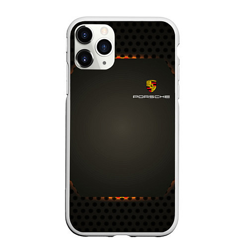 Чехол iPhone 11 Pro матовый PORSCHEспина / 3D-Белый – фото 1