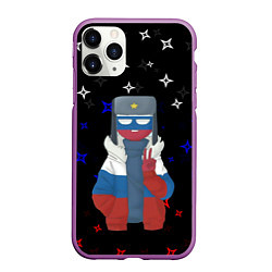 Чехол iPhone 11 Pro матовый CountryHumans, цвет: 3D-фиолетовый