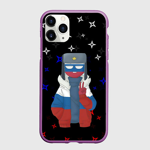 Чехол iPhone 11 Pro матовый CountryHumans / 3D-Фиолетовый – фото 1
