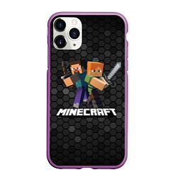 Чехол iPhone 11 Pro матовый Minecraft Майнкрафт