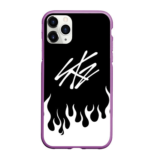 Чехол iPhone 11 Pro матовый Stray Kids / 3D-Фиолетовый – фото 1