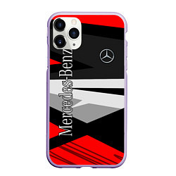 Чехол iPhone 11 Pro матовый Mercedes-Benz, цвет: 3D-светло-сиреневый