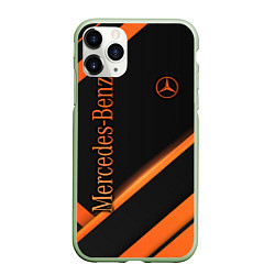 Чехол iPhone 11 Pro матовый Mercedes-Benz, цвет: 3D-салатовый