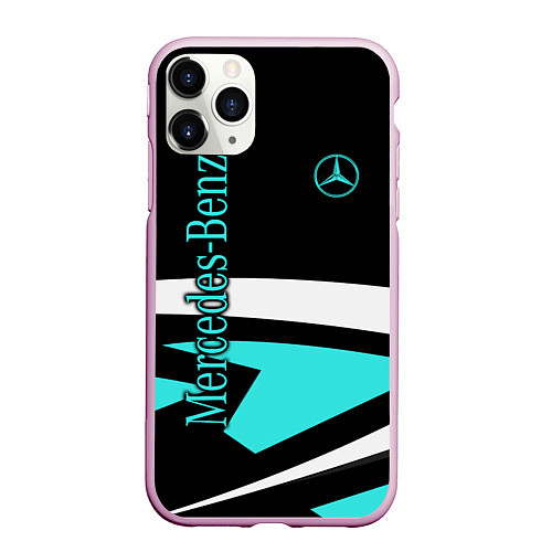 Чехол iPhone 11 Pro матовый Mercedes-Benz / 3D-Розовый – фото 1