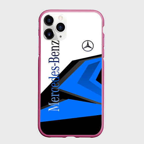 Чехол iPhone 11 Pro матовый Mercedes-Benz / 3D-Малиновый – фото 1