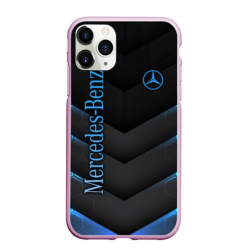 Чехол iPhone 11 Pro матовый Mercedes-Benz / 3D-Розовый – фото 1