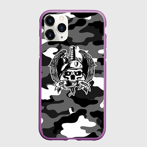 Чехол iPhone 11 Pro матовый ВВ МВД / 3D-Фиолетовый – фото 1