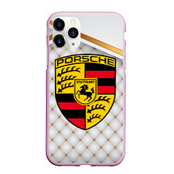 Чехол iPhone 11 Pro матовый PORSCHE, цвет: 3D-розовый