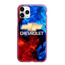 Чехол iPhone 11 Pro матовый CHEVROLET, цвет: 3D-малиновый