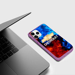 Чехол iPhone 11 Pro матовый CHEVROLET, цвет: 3D-фиолетовый — фото 2