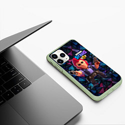 Чехол iPhone 11 Pro матовый Brawl Stars Colt Кольт, цвет: 3D-салатовый — фото 2