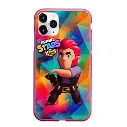 Чехол iPhone 11 Pro матовый Brawl Stars Colt Кольт, цвет: 3D-малиновый