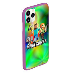 Чехол iPhone 11 Pro матовый MINECRAFT, цвет: 3D-фиолетовый — фото 2