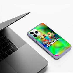Чехол iPhone 11 Pro матовый MINECRAFT, цвет: 3D-светло-сиреневый — фото 2