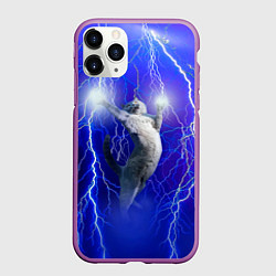 Чехол iPhone 11 Pro матовый Грозовой кошак, цвет: 3D-фиолетовый