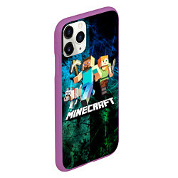 Чехол iPhone 11 Pro матовый Minecraft Майнкрафт, цвет: 3D-фиолетовый — фото 2