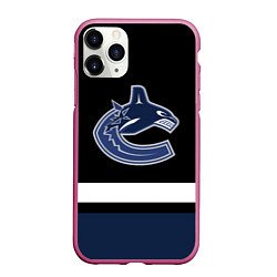 Чехол iPhone 11 Pro матовый Vancouver Canucks, цвет: 3D-малиновый