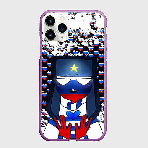 Чехол iPhone 11 Pro матовый CountryHumans / 3D-Фиолетовый – фото 1