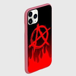 Чехол iPhone 11 Pro матовый АНАРХИЯ, цвет: 3D-малиновый — фото 2