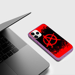 Чехол iPhone 11 Pro матовый АНАРХИЯ, цвет: 3D-фиолетовый — фото 2