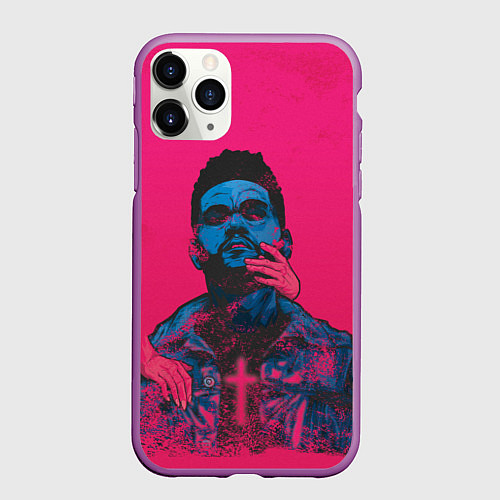Чехол iPhone 11 Pro матовый The Weekend / 3D-Фиолетовый – фото 1