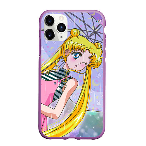 Чехол iPhone 11 Pro матовый Sailor Moon / 3D-Фиолетовый – фото 1