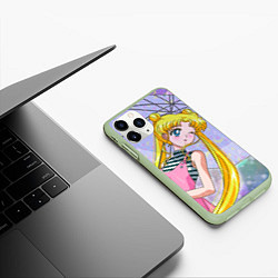 Чехол iPhone 11 Pro матовый Sailor Moon, цвет: 3D-салатовый — фото 2