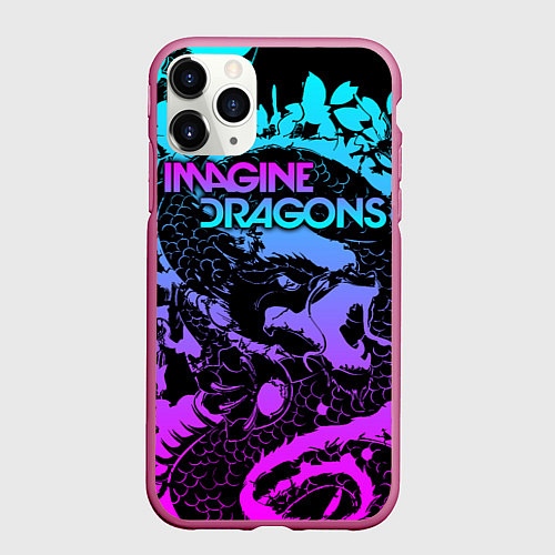 Чехол iPhone 11 Pro матовый Imagine Dragons / 3D-Малиновый – фото 1