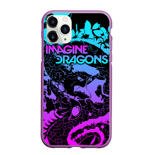 Чехол iPhone 11 Pro матовый Imagine Dragons / 3D-Фиолетовый – фото 1