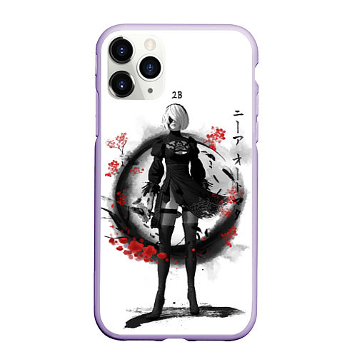 Чехол iPhone 11 Pro матовый 2B Ink Sakura dawn / 3D-Светло-сиреневый – фото 1