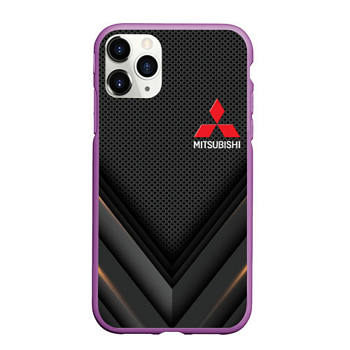 Чехол iPhone 11 Pro матовый MITSUBISHI / 3D-Фиолетовый – фото 1