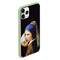 Чехол iPhone 11 Pro матовый Het meisje met de parel, цвет: 3D-салатовый — фото 2