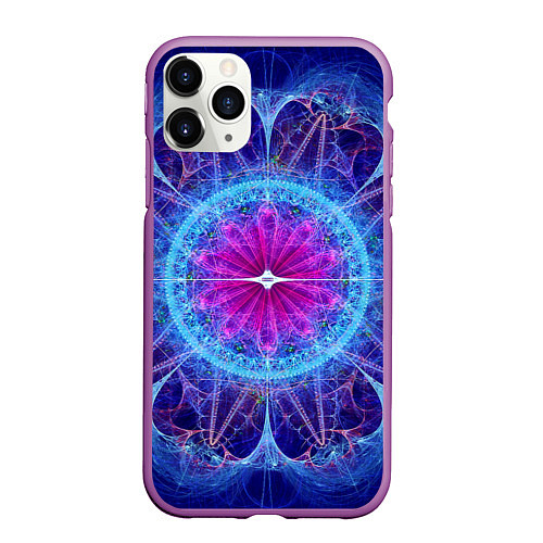 Чехол iPhone 11 Pro матовый Mandala 2 / 3D-Фиолетовый – фото 1