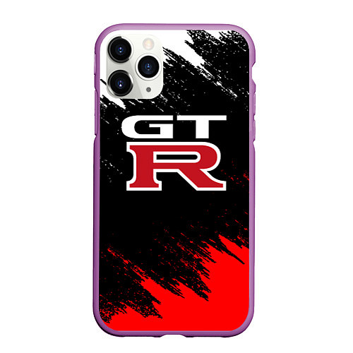 Чехол iPhone 11 Pro матовый NISSAN GTR / 3D-Фиолетовый – фото 1