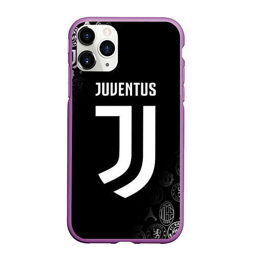 Чехол iPhone 11 Pro матовый JUVENTUS / 3D-Фиолетовый – фото 1