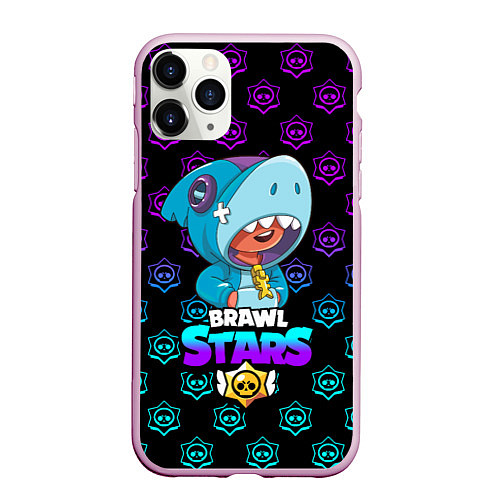 Чехол iPhone 11 Pro матовый Brawl stars leon shark / 3D-Розовый – фото 1