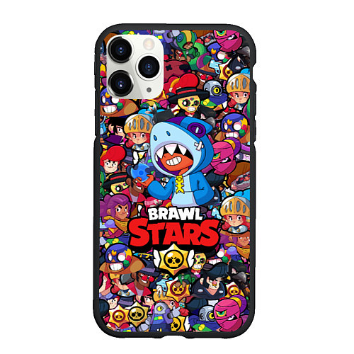 Чехол iPhone 11 Pro матовый BRAWL STARS: LEON SHARK / 3D-Черный – фото 1