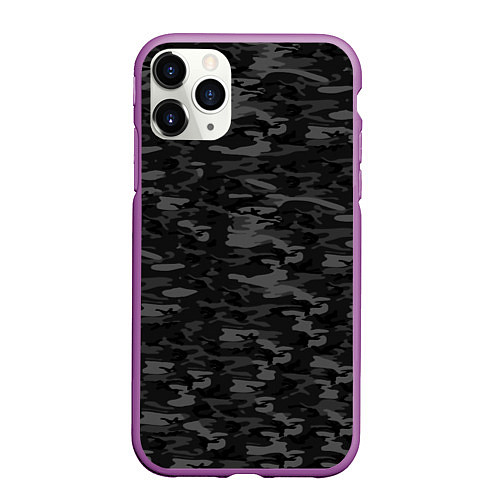 Чехол iPhone 11 Pro матовый ГОРОДСКОЙ КАМУФЛЯЖ / 3D-Фиолетовый – фото 1