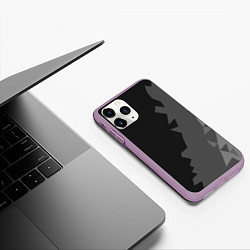 Чехол iPhone 11 Pro матовый Dark abstraction, цвет: 3D-сиреневый — фото 2