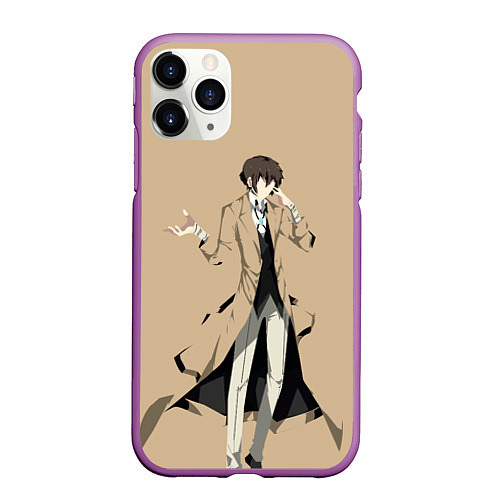 Чехол iPhone 11 Pro матовый Osamu Dazai / 3D-Фиолетовый – фото 1