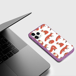 Чехол iPhone 11 Pro матовый Лисий хвост, цвет: 3D-фиолетовый — фото 2