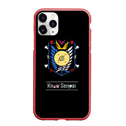 Чехол iPhone 11 Pro матовый Know Senpai, цвет: 3D-красный