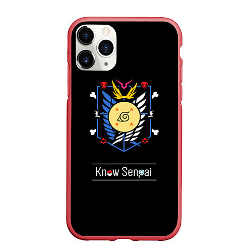 Чехол iPhone 11 Pro матовый Know Senpai / 3D-Красный – фото 1