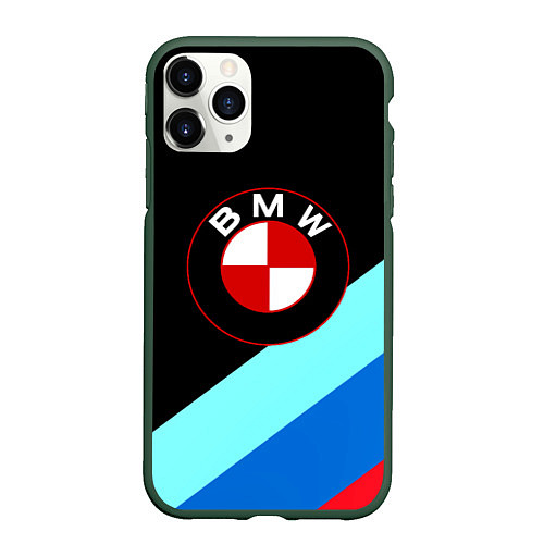 Чехол iPhone 11 Pro матовый BMW / 3D-Темно-зеленый – фото 1