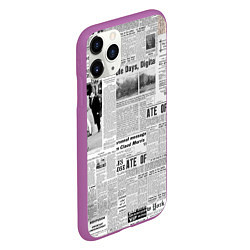 Чехол iPhone 11 Pro матовый Газета Newspaper, цвет: 3D-фиолетовый — фото 2