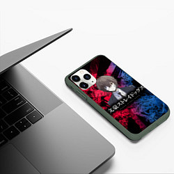 Чехол iPhone 11 Pro матовый Bungou Stray Dogs, цвет: 3D-темно-зеленый — фото 2