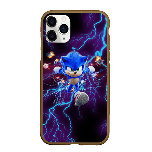 Чехол iPhone 11 Pro матовый SONIC / 3D-Коричневый – фото 1