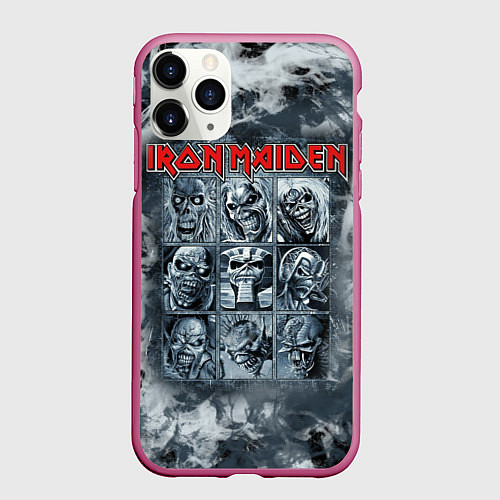 Чехол iPhone 11 Pro матовый Iron Maiden / 3D-Малиновый – фото 1