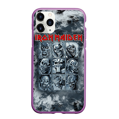 Чехол iPhone 11 Pro матовый Iron Maiden / 3D-Фиолетовый – фото 1